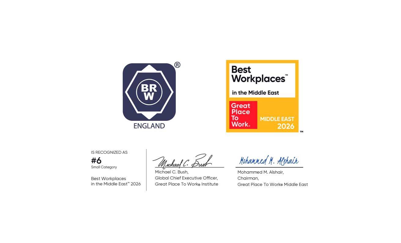 BRW England Ranked No. 6 Among the Middle East’s Best Small Workplaces 2026